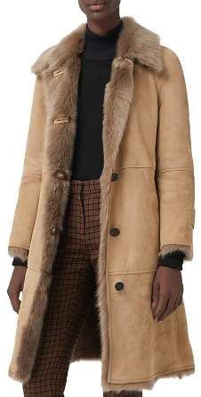 burberry thetsford shearling coat|burberry coats for women.